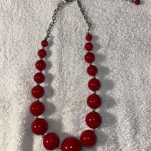 Elegant Red Beaded Necklace